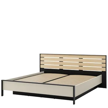 Navron Sengeramme 180x200 cm - Beige/Svart - Møbler - Senger - Sengeramme & sengestamme