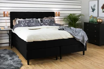 Nice Deluxe Komplett Sengepakke 160x200 - Svart - Møbler - Senger - Kontinentalsenger