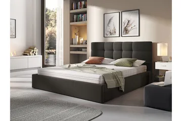 Nieres Oppbevaringsseng 140x200 cm - Svart - Møbler - Senger - Senger med oppbevaring