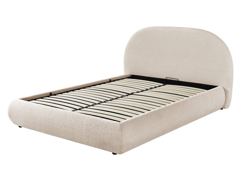 Norian Sengeramme 160x200 cm i Stoff med Metallstativ med Fasthetsgrad - - Hvit - Møbler - Senger - Senger med oppbevaring