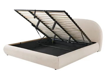 Norian Sengeramme 180x200 cm i Stoff med Metallstativ med Fasthetsgrad - - Hvit - Møbler - Senger - Senger med oppbevaring