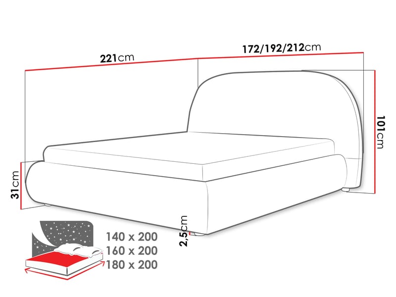 Norian Sengeramme 180x200 cm - Møbler - Senger - Senger med oppbevaring