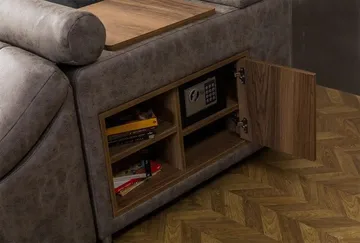 Olyvan sengepakke med benk og oppbevaring 250x290 cm kunstlær - Brun - Møbler - Senger - Sengeramme & sengestamme