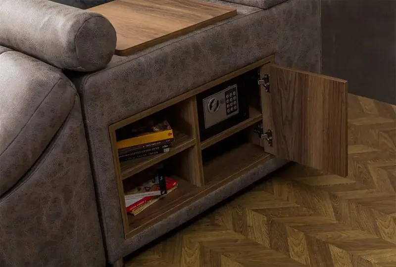 Olyvan sengepakke med benk og oppbevaring 250x290 cm kunstlær - Brun - Møbler - Senger - Sengeramme & sengestamme