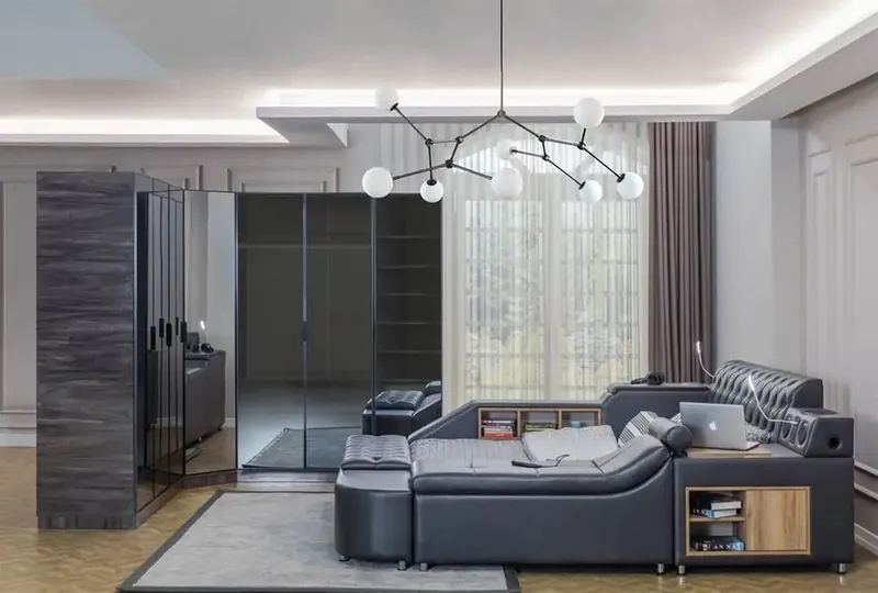 Olyvan sengepakke med benk og oppbevaring 250x290 cm kunstlær - Svart - Møbler - Senger - Sengeramme & sengestamme