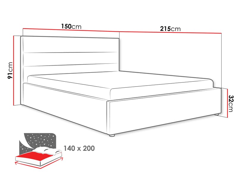 Omrynn Sengeramme 140x200 cm - Beige - Møbler - Senger - Sengeramme & sengestamme