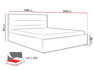 Omrynn Sengeramme 160x200 cm - Grå - Møbler - Senger - Sengeramme & sengestamme