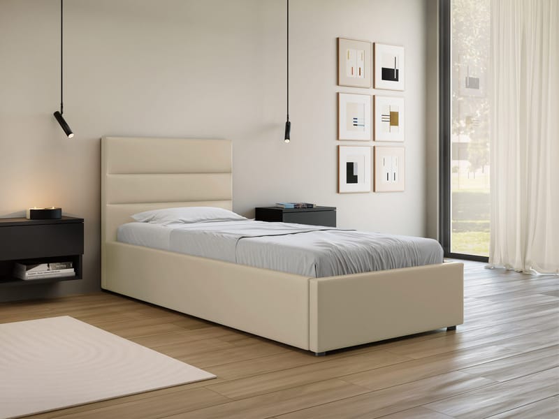 Omrynn sengeramme med oppbevaring 120x200 cm - beige - Møbler - Senger - Senger med oppbevaring