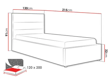 Omrynn sengeramme med oppbevaring 120x200 cm - grå - Møbler - Senger - Senger med oppbevaring