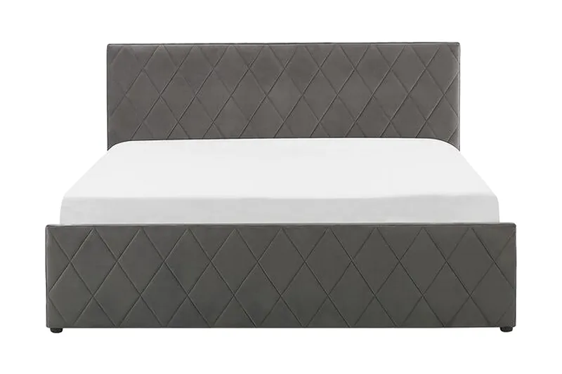 Oppbevaringsseng Cabariot 140x200 cm, Fløyel/Grå