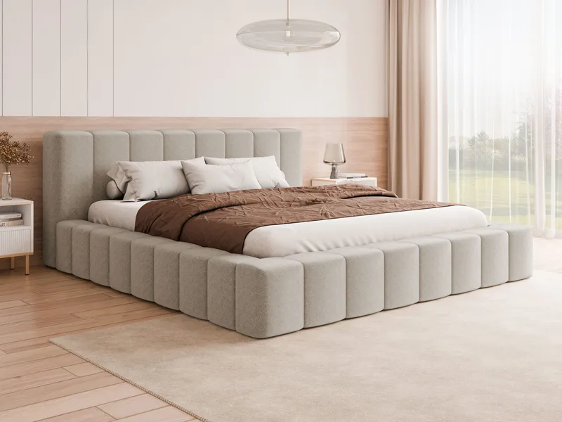 Orvinel Sengeramme 120x200 cm med Oppbevaring - Beige - Møbler - Senger - Senger med oppbevaring