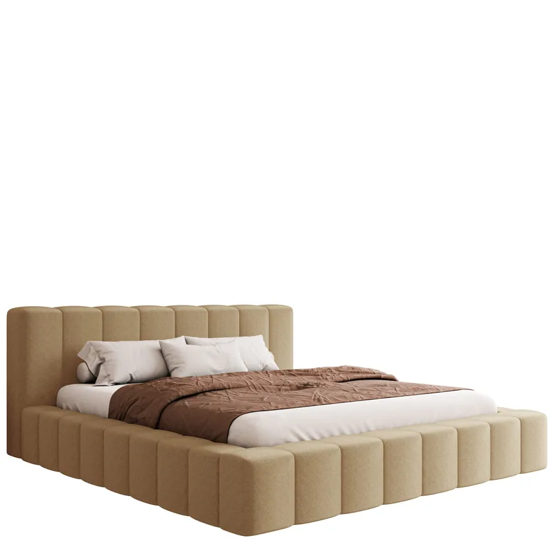 Orvinel Sengeramme 160x200 cm med Oppbevaring, Mørk beige