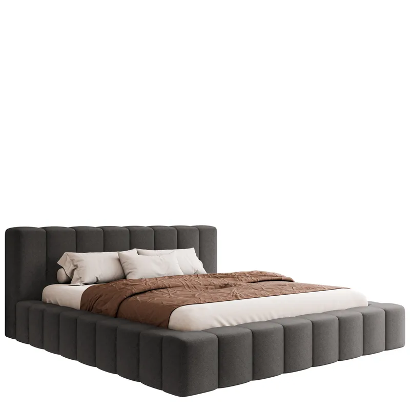 Orvinel Sengeramme 200x200 cm med Oppbevaring, Grå
