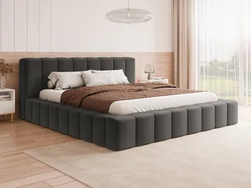 Orvinel Sengeramme 200x200 cm med Oppbevaring - Grå - Møbler - Senger - Senger med oppbevaring