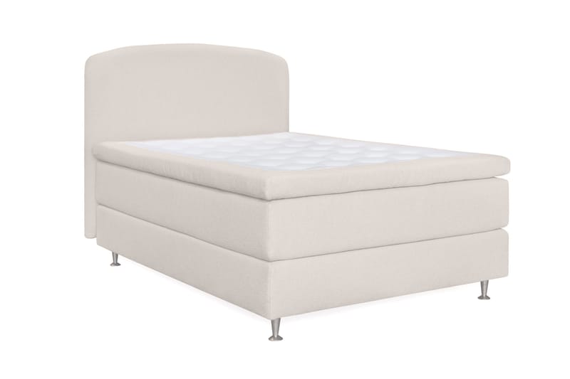 Oslo Lyx Sengpakke Kontinentalseng 120x200 cm Curved Sengegavl - Lys beige - Møbler - Senger - Enkeltsenger