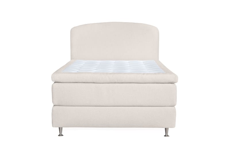 Oslo Lyx Sengpakke Kontinentalseng 120x200 cm Curved Sengegavl - Lys beige - Møbler - Senger - Enkeltsenger