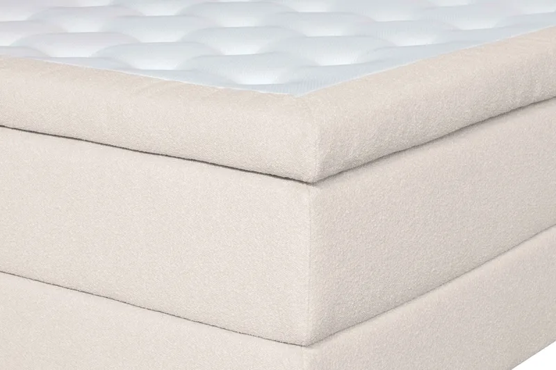 Oslo Lyx Sengpakke Kontinentalseng 120x200 cm Curved Sengegavl - Lys beige - Møbler - Senger - Enkeltsenger