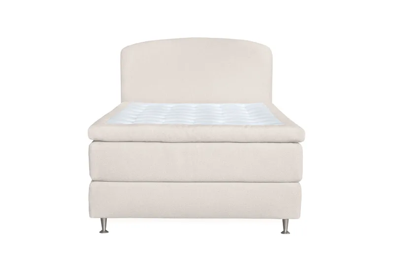 Oslo Lyx Sengpakke Kontinentalseng 120x200 cm Curved Sengegavl, Lys beige