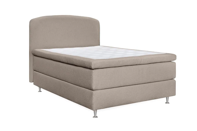 Oslo Lyx Sengpakke Kontinentalseng 140x200 cm Curved Sengegavl - Beige - Møbler - Senger - Enkeltsenger