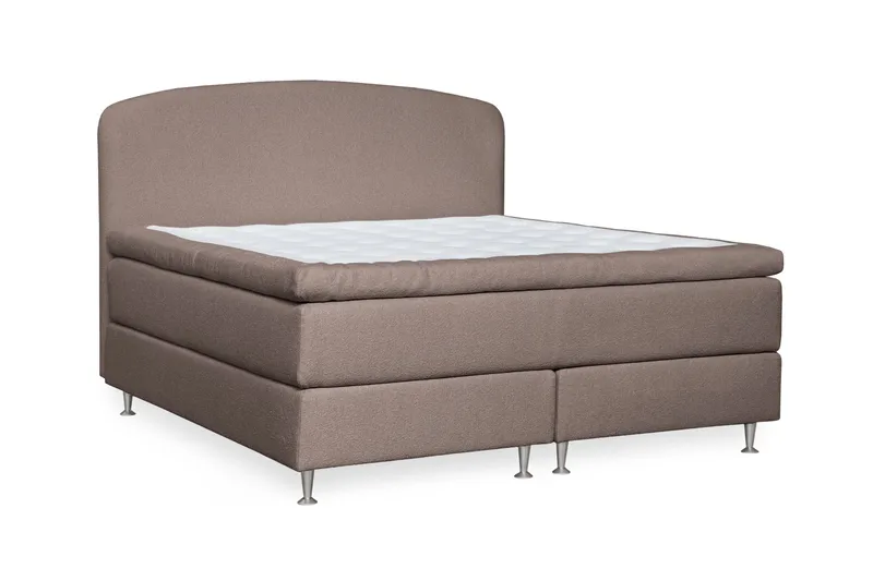 Oslo Lyx Sengpakke Kontinentalseng 160x200 cm Curved Sengegavl, Lys brun
