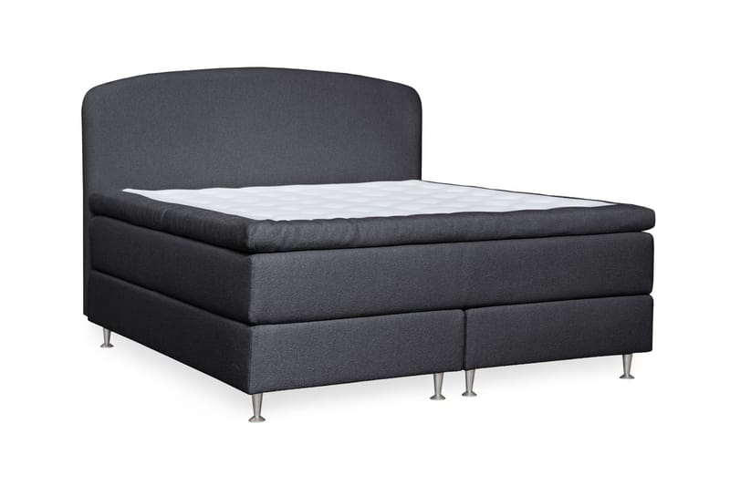 Oslo Lyx Sengpakke Kontinentalseng 160x200 cm Curved Sengegavl - Svart - Møbler - Senger - Kontinentalsenger