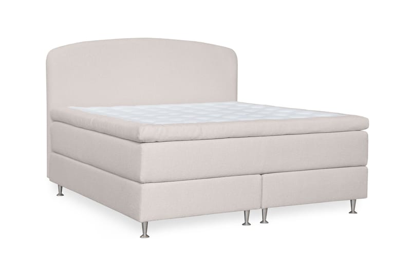 Oslo Lyx Sengpakke Kontinentalseng 180x200 cm Curved Sengegavl - Lys beige - Møbler - Senger - Kontinentalsenger