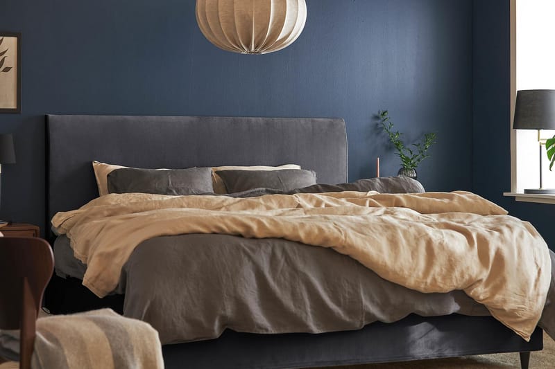 Pigge Extra kontinentalseng 160x200 - Mørkegrå - Kontinentalsenger - Dobbeltsenger - Komplett sengepakke