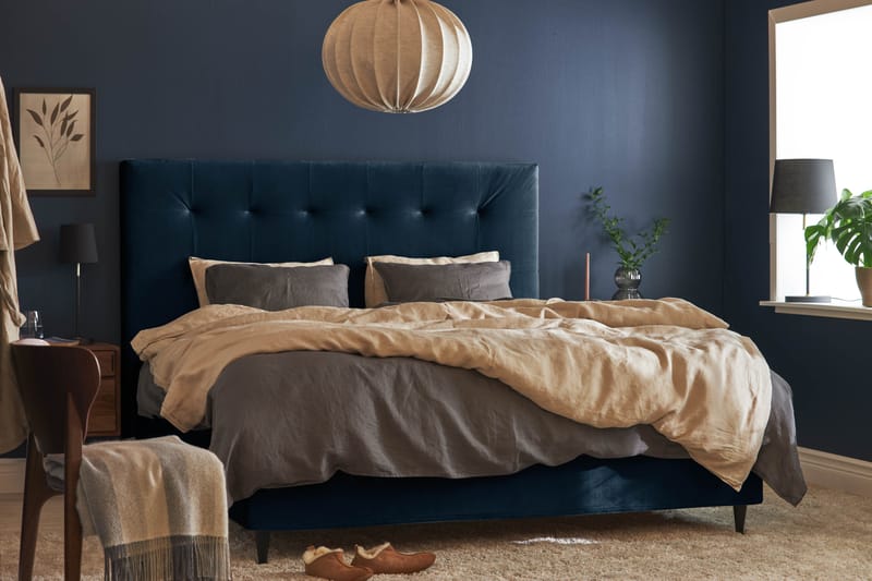 Pigge Extra Sengepakke Kontinentalseng 180x200 - Mørkeblå - Kontinentalsenger - Dobbeltsenger - Komplett sengepakke