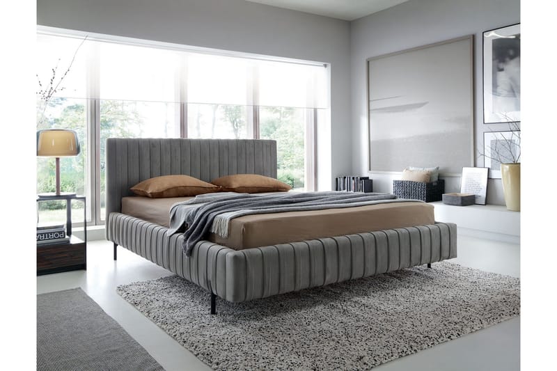 Plissa Sengramme 140x200 cm, Grå