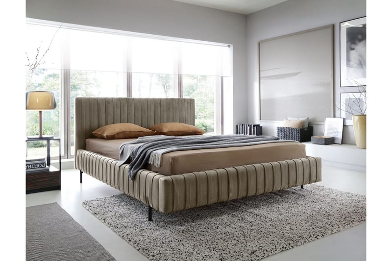 Plissa Sengramme 140x200 cm, Lys brun