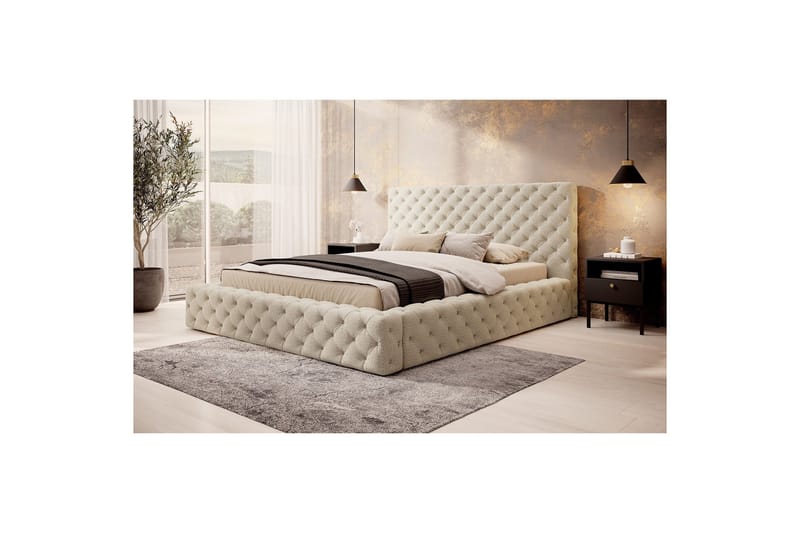 Princce Sengeramme 140x200 cm - Beige - Møbler - Senger - Senger med oppbevaring
