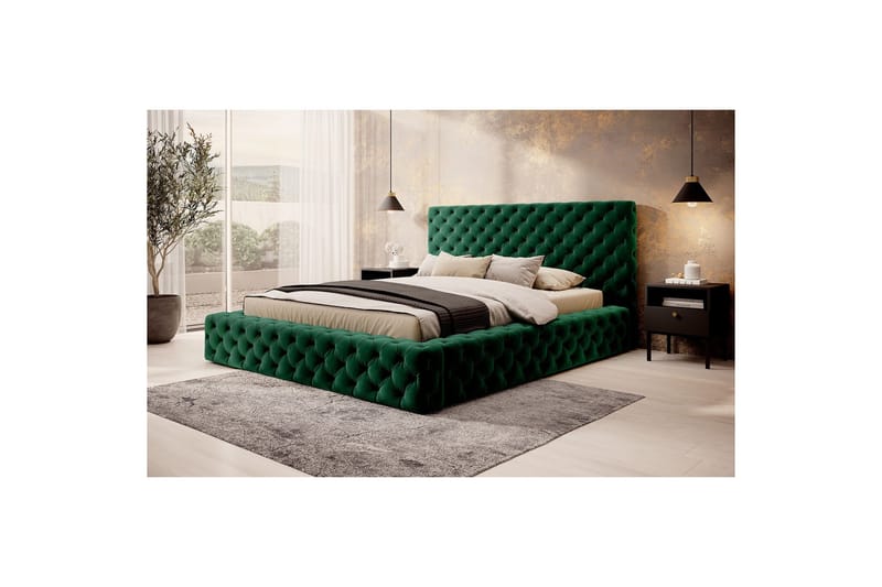 Princce Sengeramme 140x200 cm - Grønn - Møbler - Senger - Senger med oppbevaring