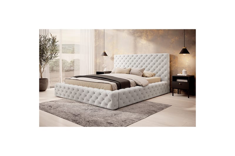 Princce Sengeramme 140x200 cm - Svart-hvit - Møbler - Senger - Senger med oppbevaring