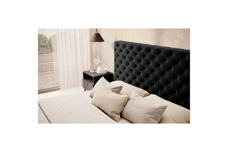Princce Sengeramme 140x200 cm - Svart-hvit - Møbler - Senger - Senger med oppbevaring