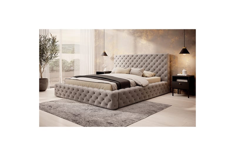 Princce Sengeramme 160x200 cm - Beige - Møbler - Senger - Senger med oppbevaring