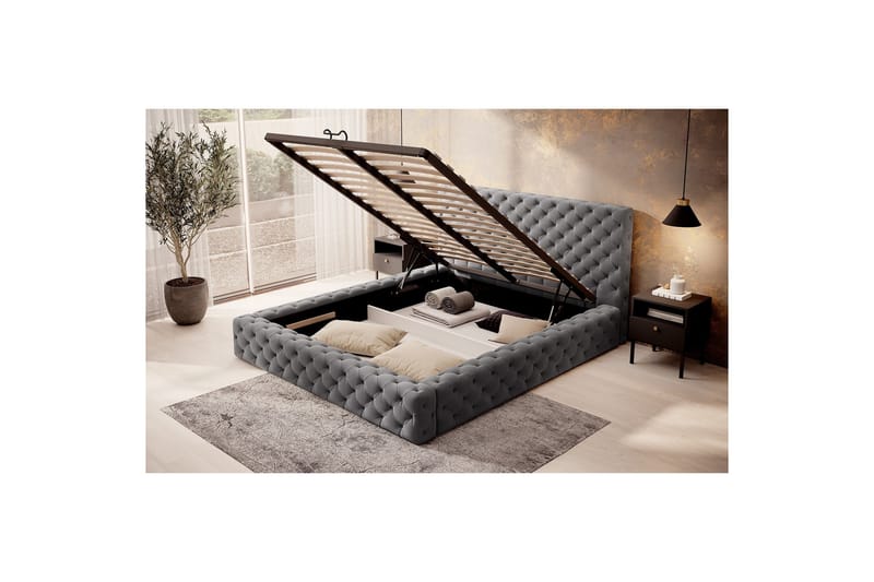 Princce Sengeramme 160x200 cm - Beige - Møbler - Senger - Senger med oppbevaring