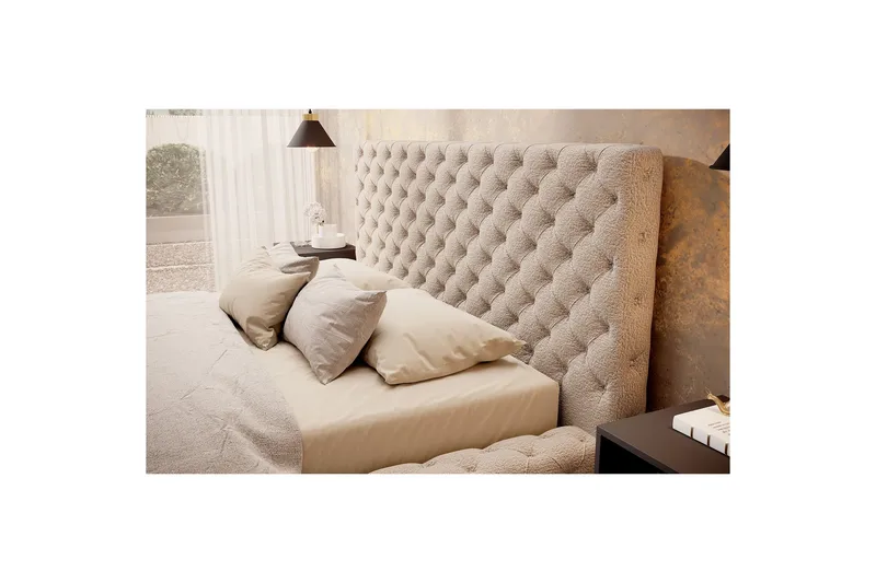 Princce Sengeramme 160x200 cm - Beige - Møbler - Senger - Senger med oppbevaring
