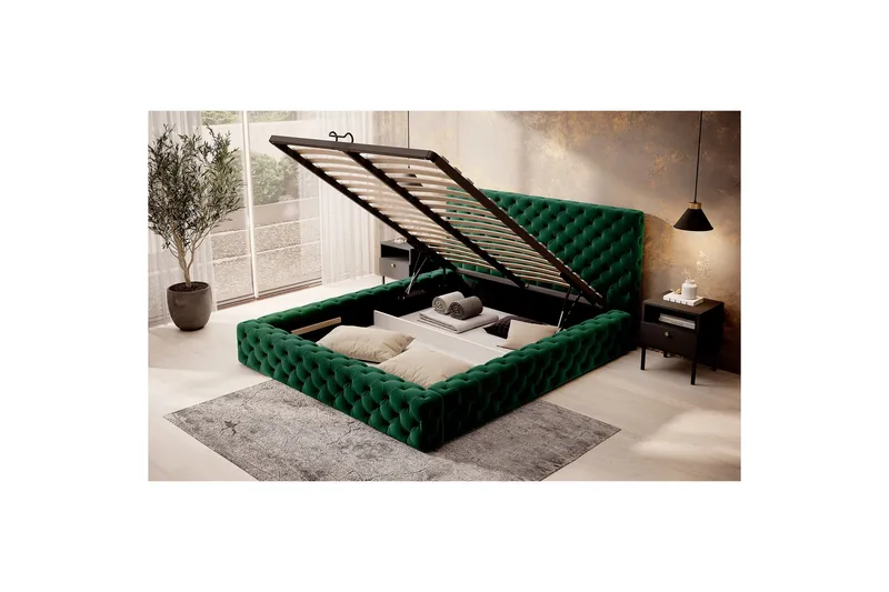 Princce Sengeramme 180x200 cm - Svart-hvit - Møbler - Senger - Senger med oppbevaring