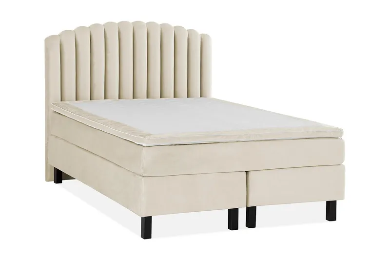Princess Sengepakke – Kontinentalseng 140x200 cm med Sengegavl + Overmadrass - Beige - Møbler - Senger - Kontinentalsenger