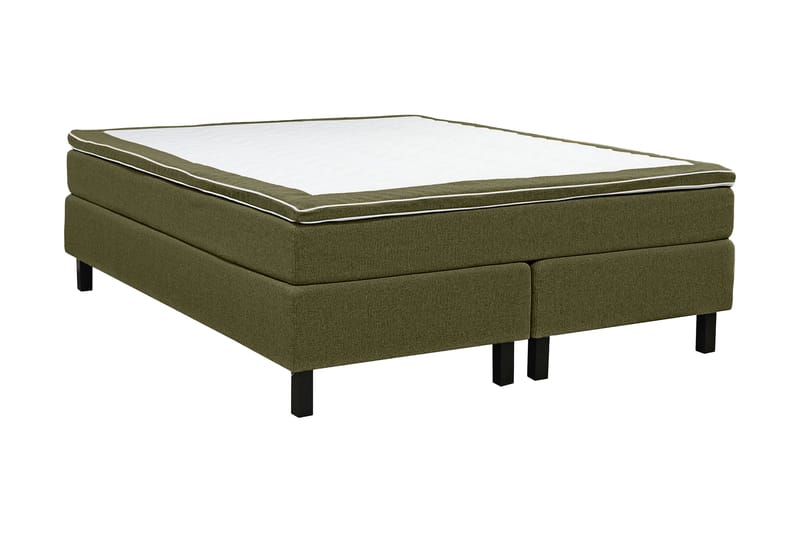 Princess Sengepakke – Kontinentalseng 160x200 cm i Stoff med Sengegavl + Overmadrass med Fasthetsgrad Medium - Grønn - Møbler - Senger - Kontinentalsenger