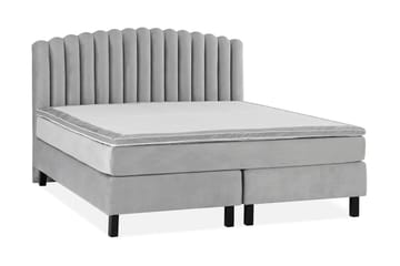 Princess Sengepakke – Kontinentalseng 160x200 cm med Sengegavl + Overmadrass - Grå - Møbler - Senger - Kontinentalsenger