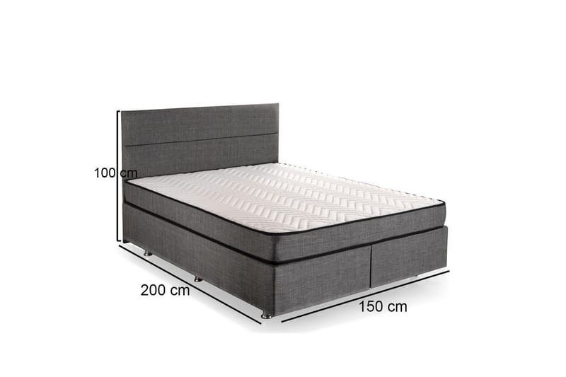 Quarel Seng Pakke Ramme Seng 150x200 cm - Grå - Møbler - Senger - Rammeseng