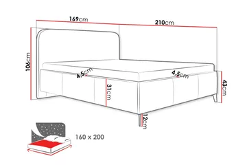 Raher Sengeramme 160x200 cm - Hvit - Møbler - Senger - Sengeramme & sengestamme