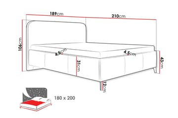 Raher Sengeramme 180x200 cm - Hvit - Møbler - Senger - Sengeramme & sengestamme