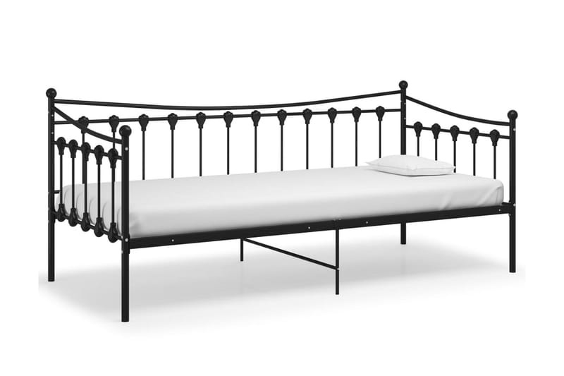 Ramme til sovesofa svart metall 90x200 cm - Svart - Sengeramme & sengestamme