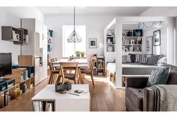 4You Sengeramme med Oppbevaring 160x200 cm i Tre med Sengegavl - Hvit - Møbler - Senger - Sengeramme & sengestamme