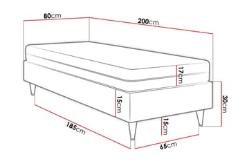 Adeliza Rammeseng 80x200 cm - Kunstlær/Hvit/Tre/Metall - Møbler - Senger - Rammeseng