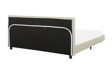 Albi Dobbeltseng 180x200 cm i Stoff med Sengegavl - Beige - Møbler - Senger - Sengeramme & sengestamme