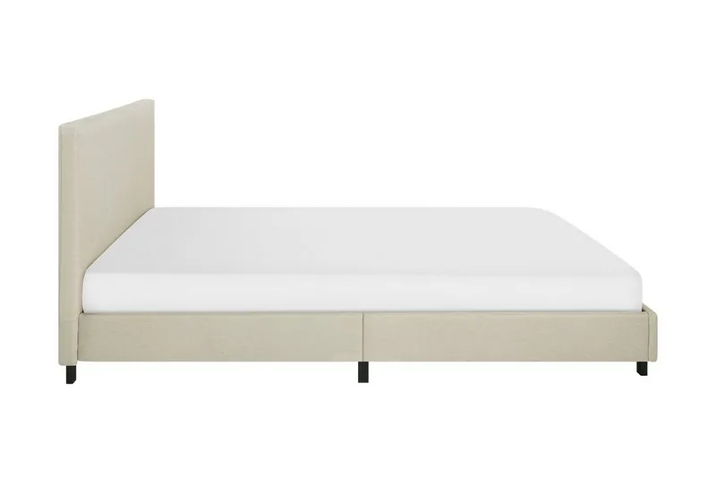 Albi Dobbeltseng 180x200 cm i Stoff med Sengegavl - Beige - Møbler - Senger - Sengeramme & sengestamme