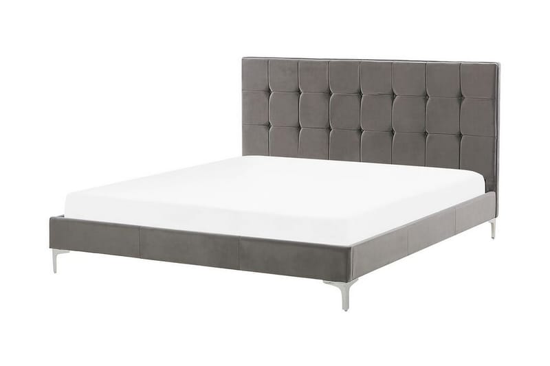 Amberta Rammeseng 140x200 cm - Fløyel/Grå - Møbler - Senger - Sengeramme & sengestamme